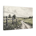 Side Mockup 4. Nature Country Path Green And Brown Landscape shown as stretched canvas wall art