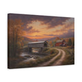 Side Mockup 4. Nature Covered Bridge Autumn Covered Bridge shown as stretched canvas wall art