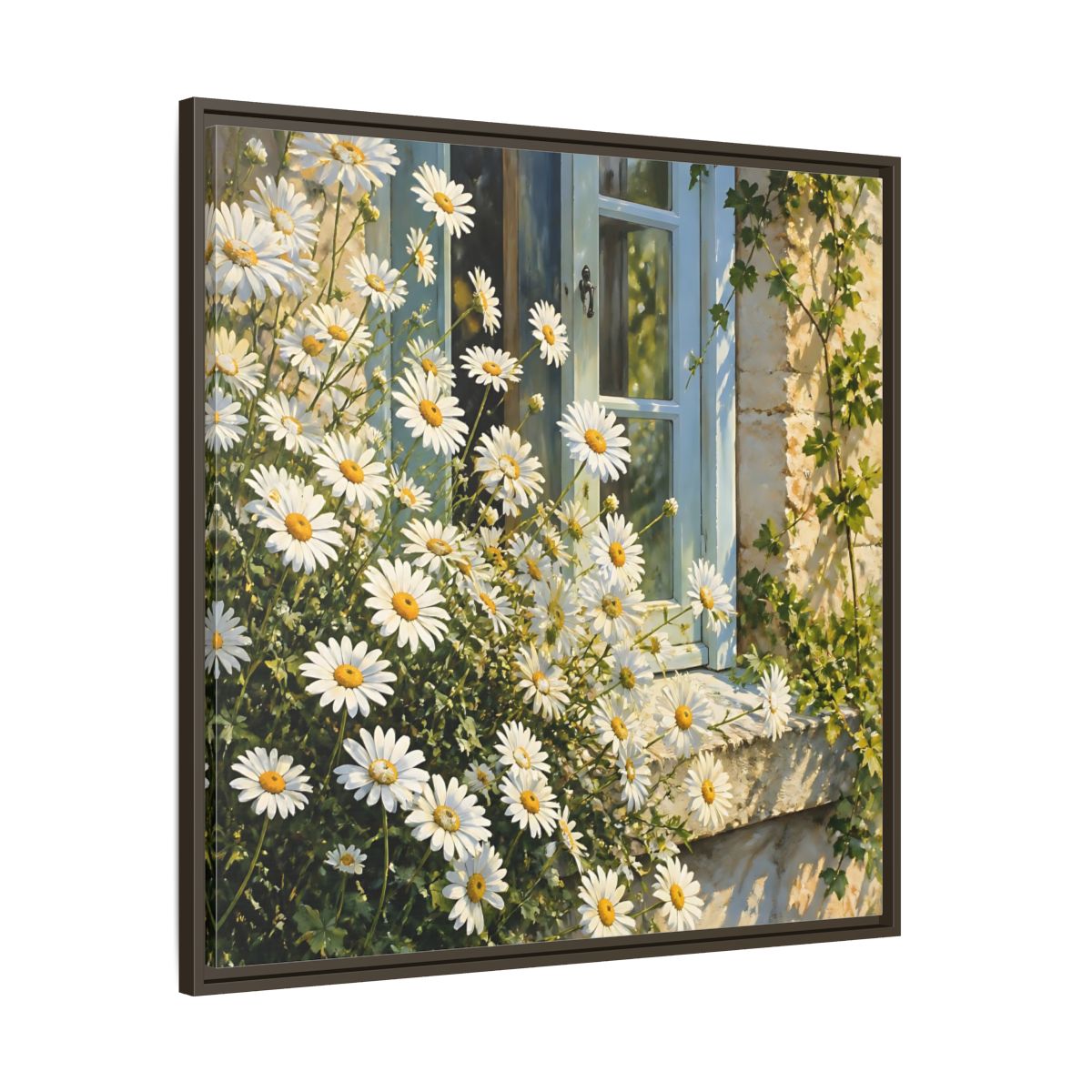 Main Mockup. Nature Daisies White Daisies shown as stretched canvas wall art