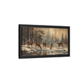 Side Mockup 8. Nature Deer Winter Deer Forest shown as stretched canvas wall art