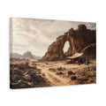 Side Mockup 4. Nature Desert Camp Brown Desert Landscape shown as stretched canvas wall art