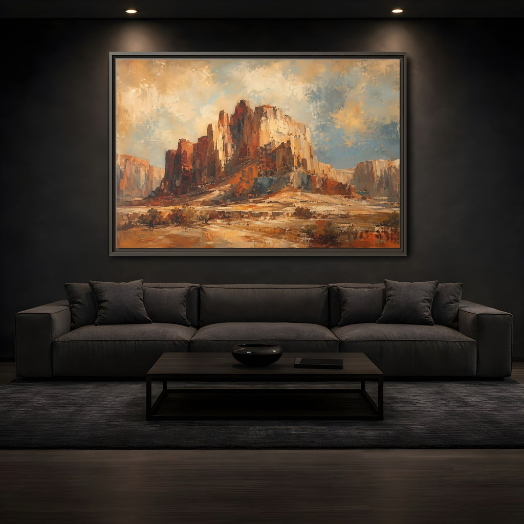 Mockup 3. Nature Desert Canyon Desert Landscape shown as stretched canvas wall art