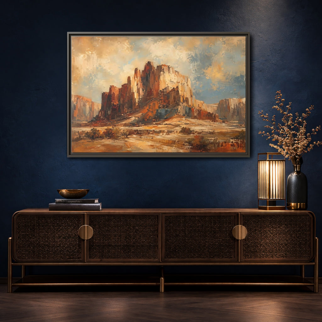 Mockup 4. Nature Desert Canyon Desert Landscape shown as stretched canvas wall art