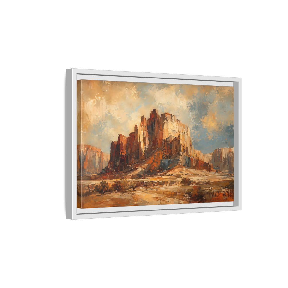 Side Mockup 4. Nature Desert Canyon Desert Landscape shown as stretched canvas wall art