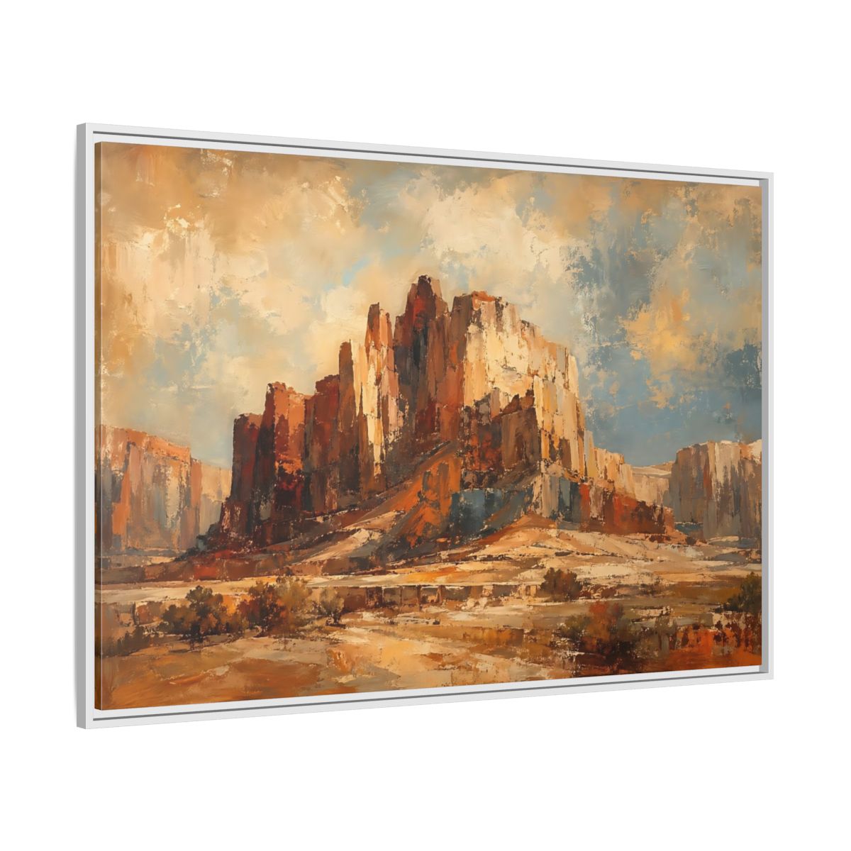 Side Mockup 7. Nature Desert Canyon Desert Landscape shown as stretched canvas wall art