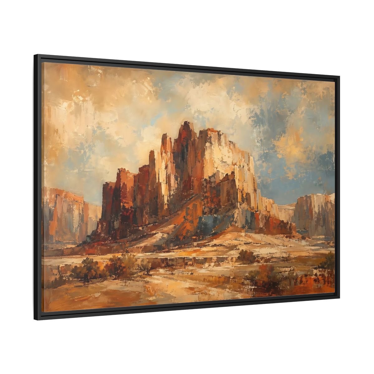 Side Mockup 12. Nature Desert Canyon Desert Landscape shown as stretched canvas wall art