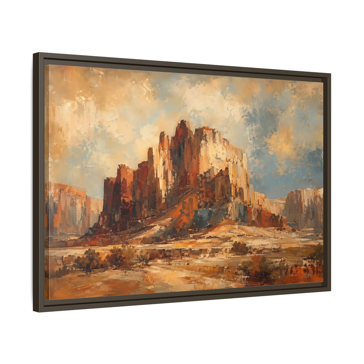 Side Mockup 11. Nature Desert Canyon Desert Landscape shown as stretched canvas wall art