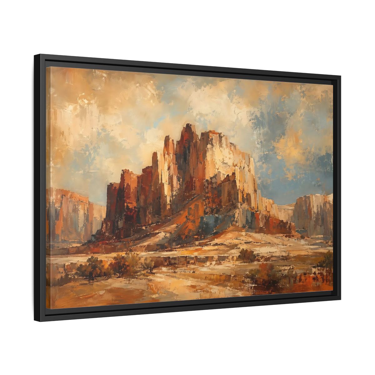 Side Mockup 14. Nature Desert Canyon Desert Landscape shown as stretched canvas wall art