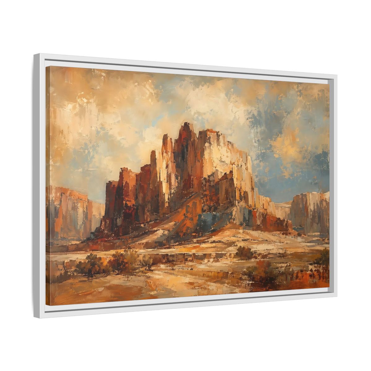 Side Mockup 10. Nature Desert Canyon Desert Landscape shown as stretched canvas wall art