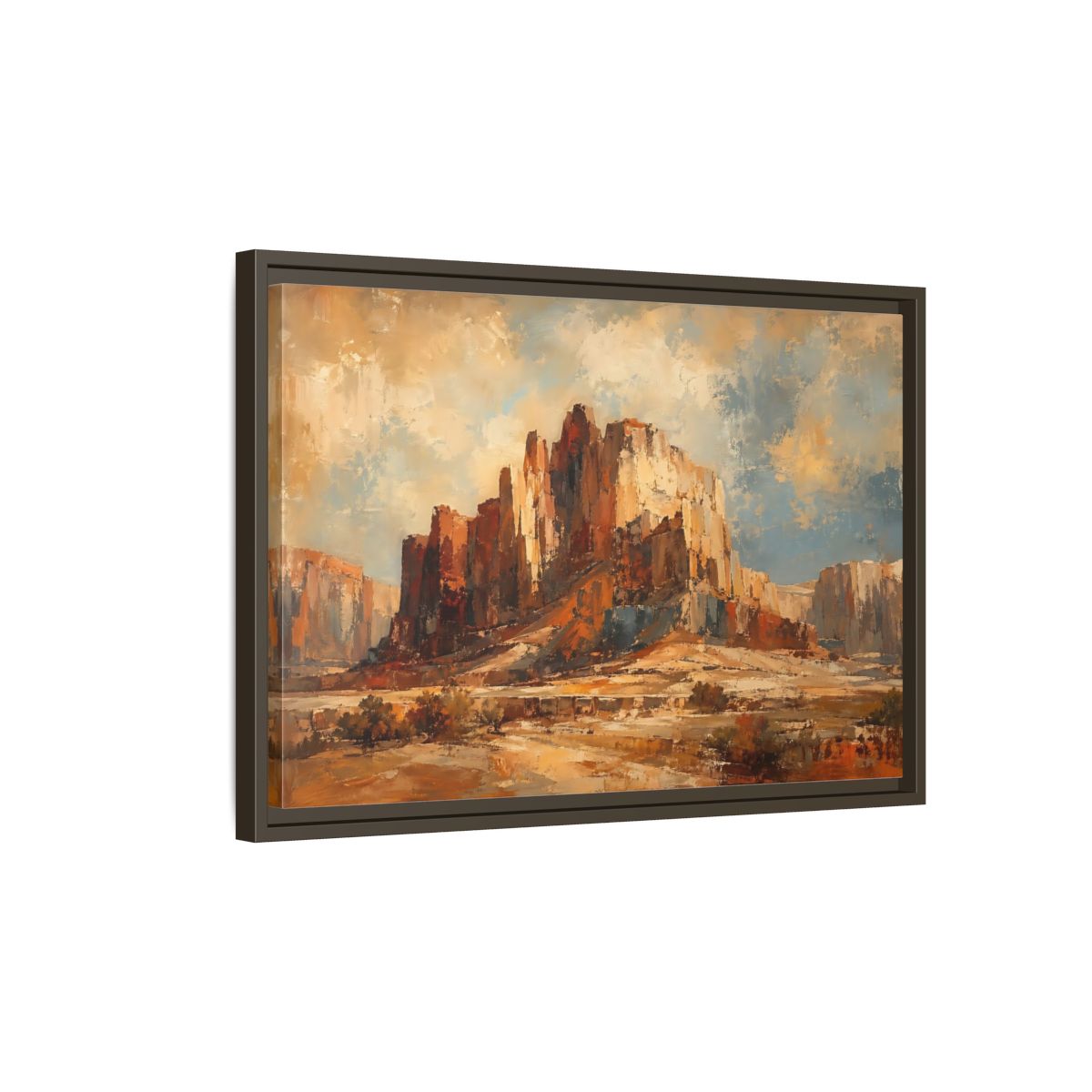 Side Mockup 2. Nature Desert Canyon Desert Landscape shown as stretched canvas wall art