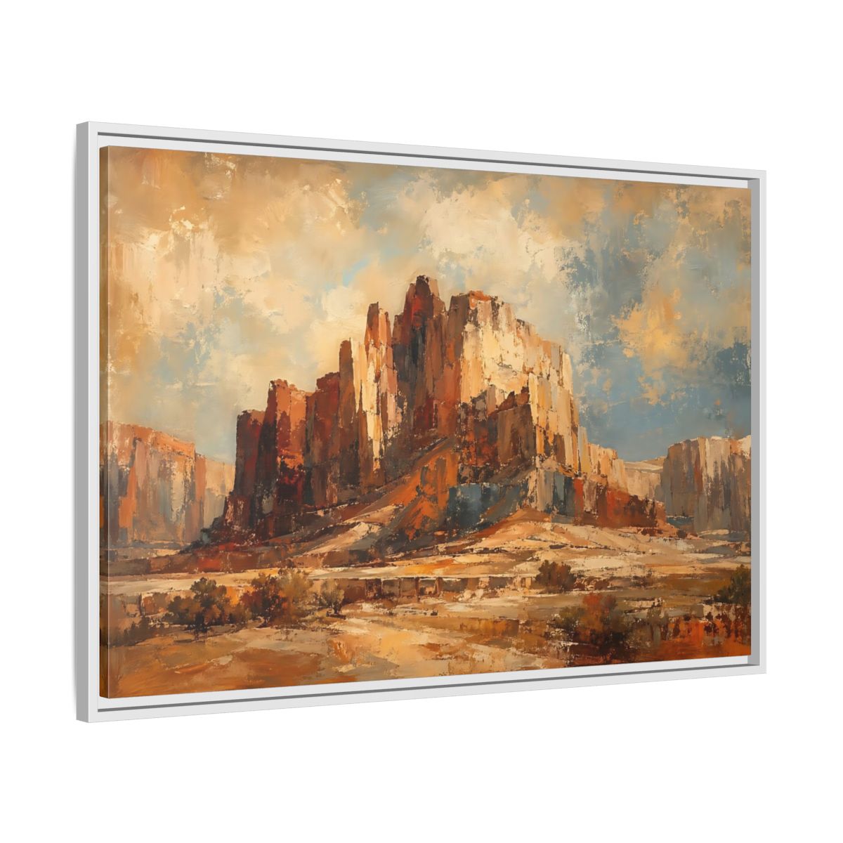 Side Mockup 9. Nature Desert Canyon Desert Landscape shown as stretched canvas wall art