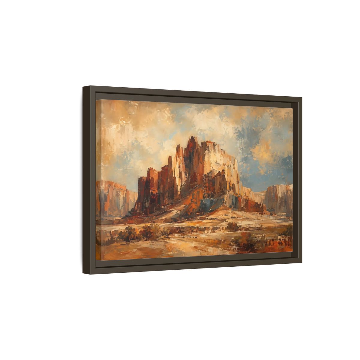 Side Mockup 5. Nature Desert Canyon Desert Landscape shown as stretched canvas wall art