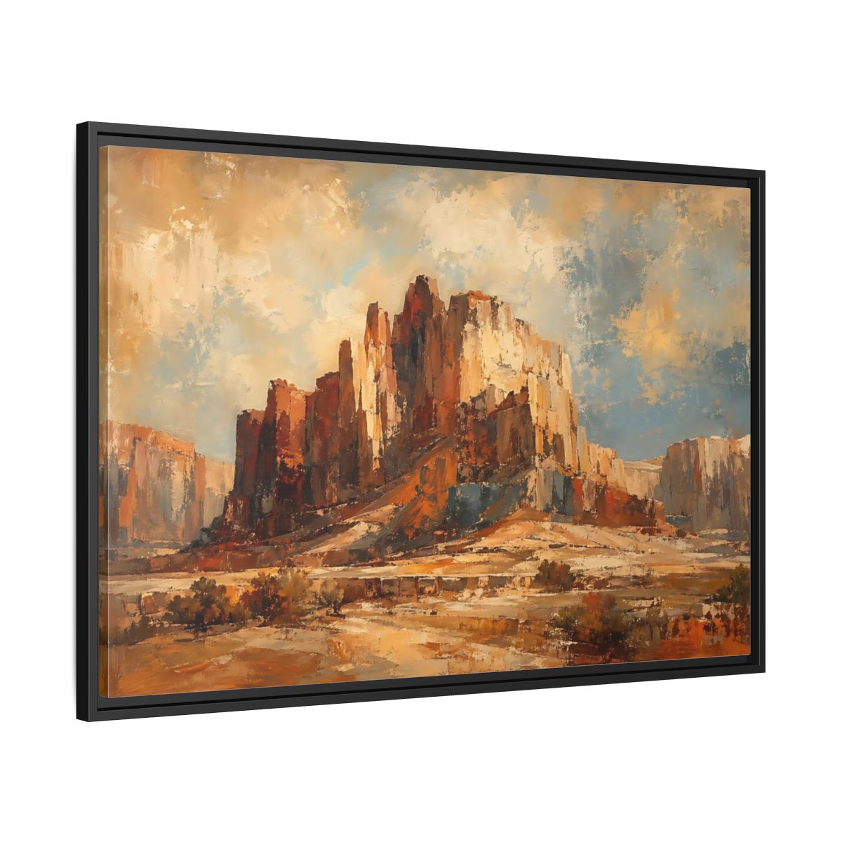 Side Mockup 13. Nature Desert Canyon Desert Landscape shown as stretched canvas wall art