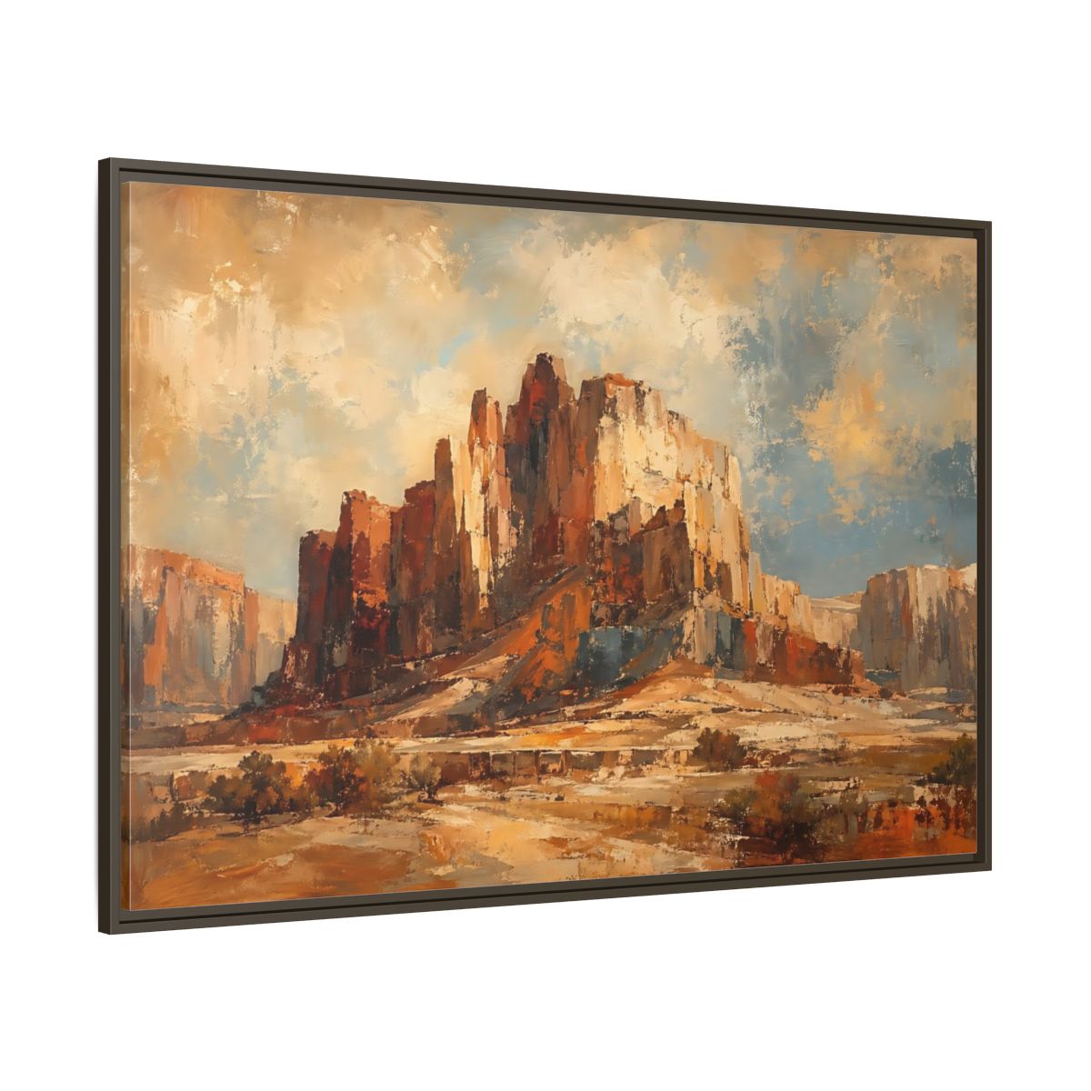 Side Mockup 8. Nature Desert Canyon Desert Landscape shown as stretched canvas wall art