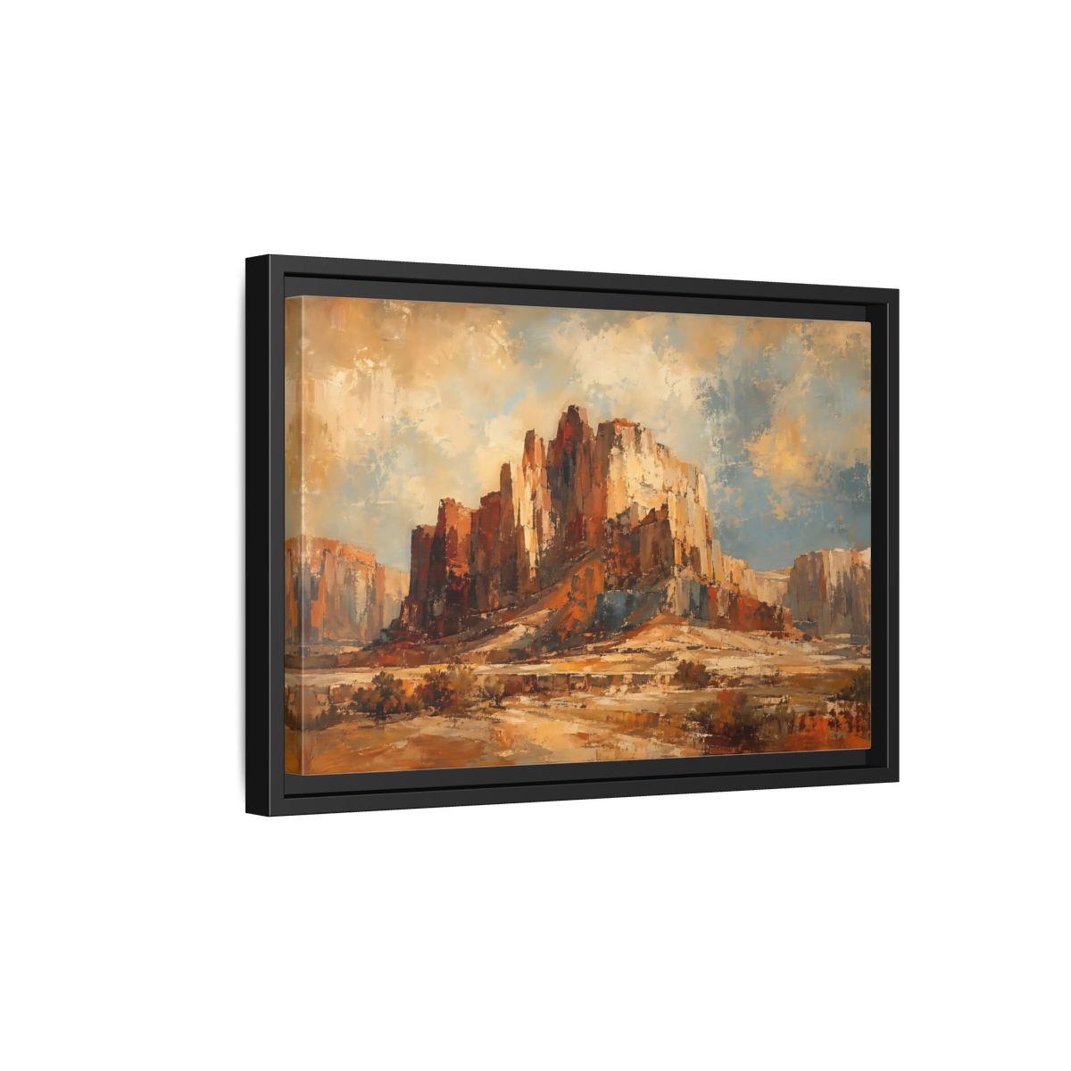 Side Mockup 6. Nature Desert Canyon Desert Landscape shown as stretched canvas wall art
