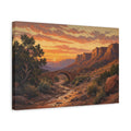 Side Mockup 4. Nature Desert Canyon Orange Desert Sunset shown as stretched canvas wall art
