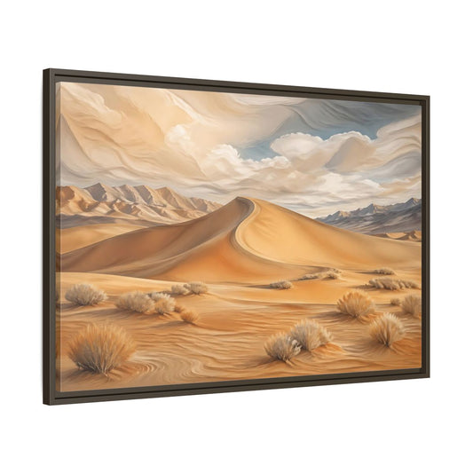 Main Mockup. Nature Desert Dune Warm Desert Landscape shown as stretched canvas wall art