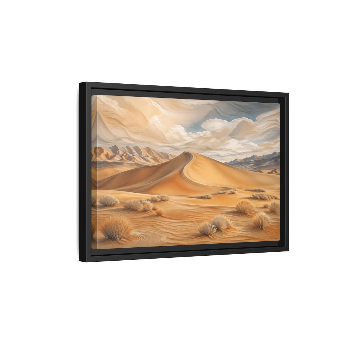 Side Mockup 6. Nature Desert Dune Warm Desert Landscape shown as stretched canvas wall art