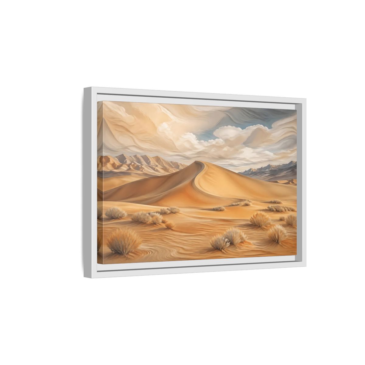 Side Mockup 4. Nature Desert Dune Warm Desert Landscape shown as stretched canvas wall art