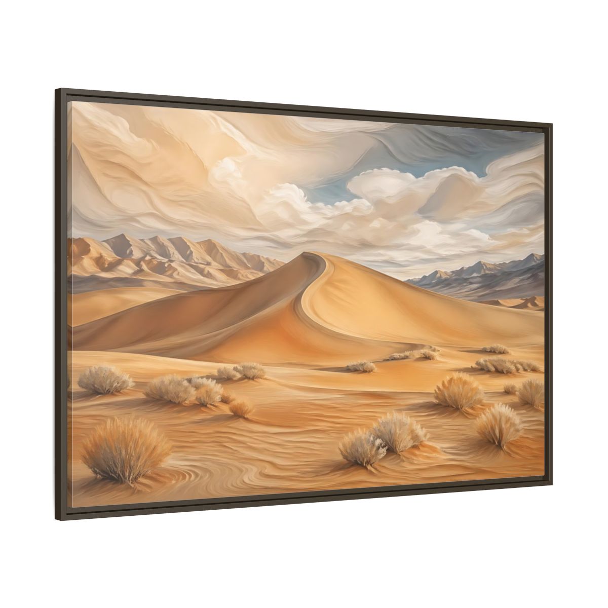 Side Mockup 8. Nature Desert Dune Warm Desert Landscape shown as stretched canvas wall art