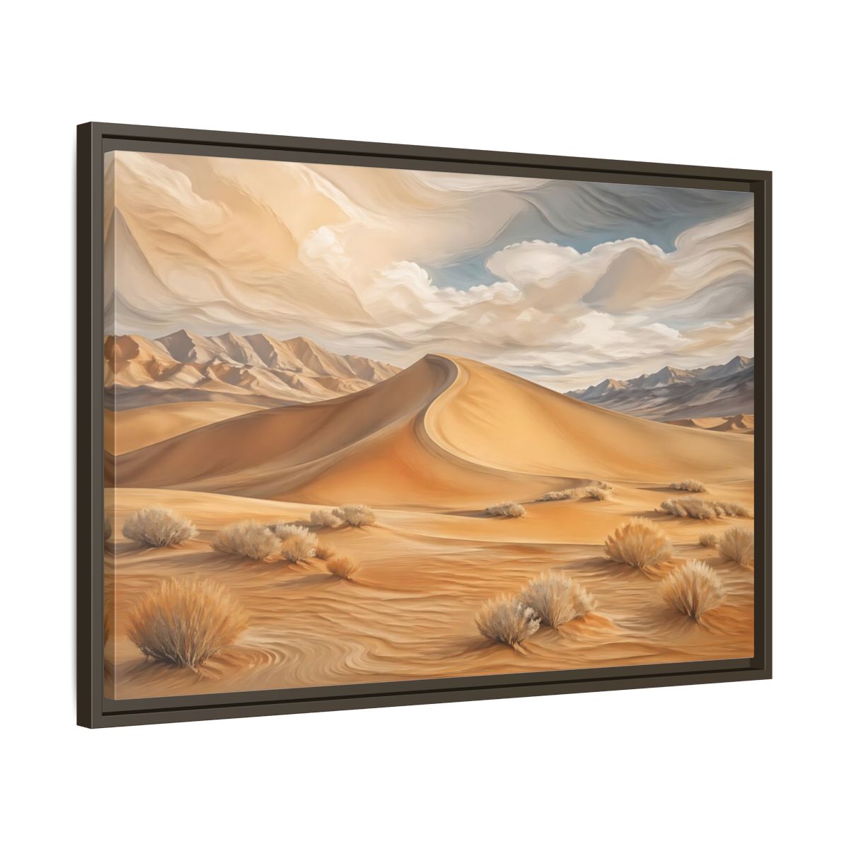 Side Mockup 11. Nature Desert Dune Warm Desert Landscape shown as stretched canvas wall art