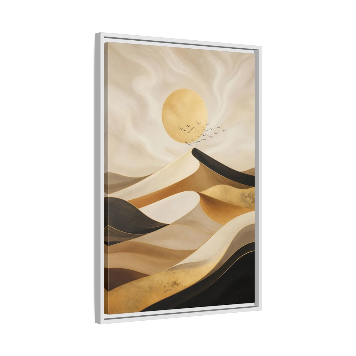 Side Mockup 10. Nature Desert Dunes Gold Desert Dunes shown as stretched canvas wall art