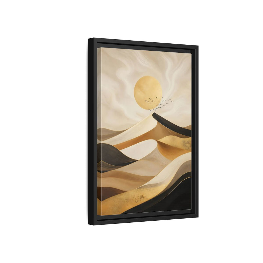 Side Mockup 6. Nature Desert Dunes Gold Desert Dunes shown as stretched canvas wall art
