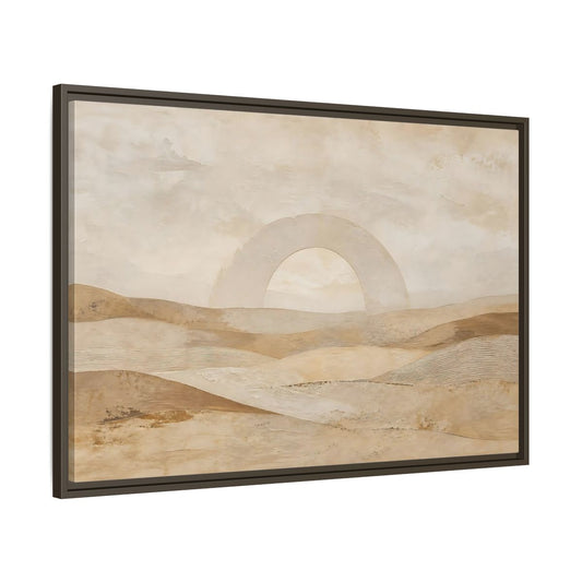 Main Mockup. Nature Desert Landscape Beige And Tan shown as stretched canvas wall art