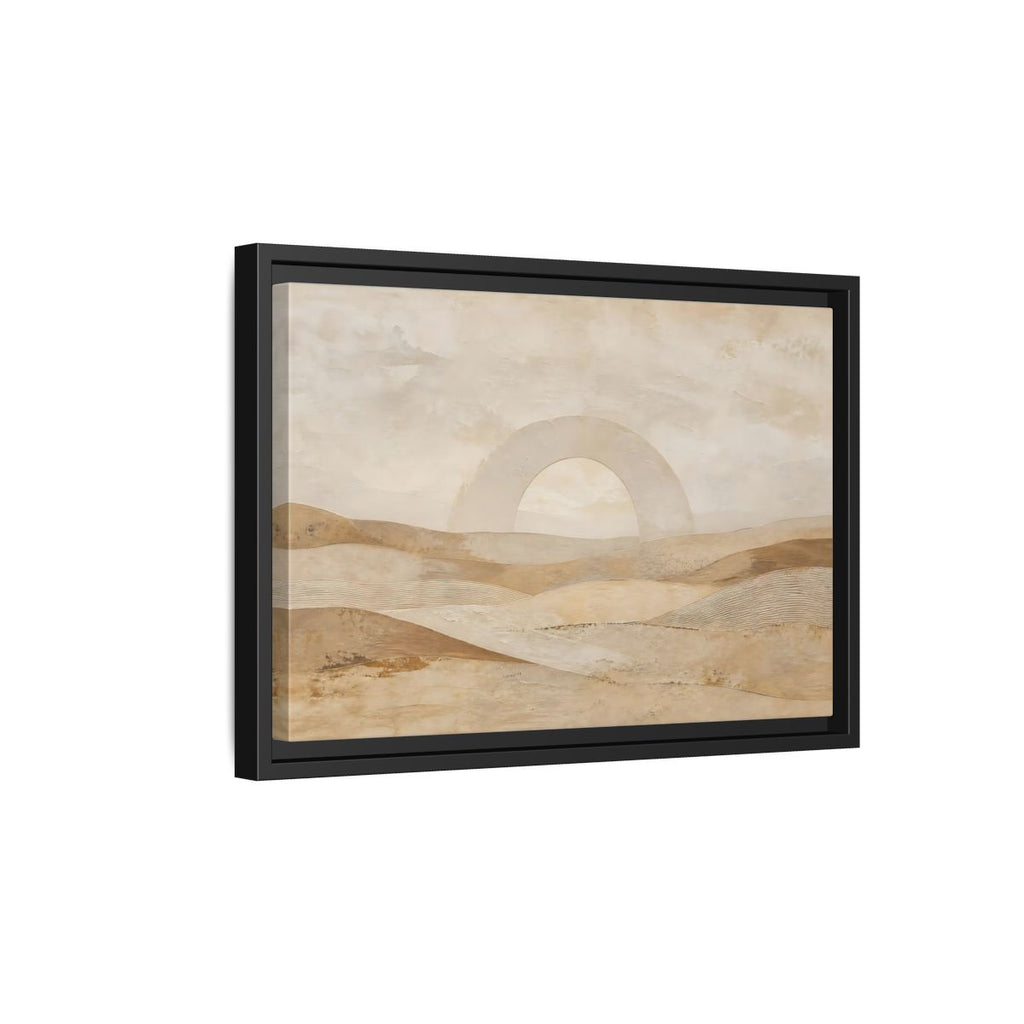 Side Mockup 6. Nature Desert Landscape Beige And Tan shown as stretched canvas wall art