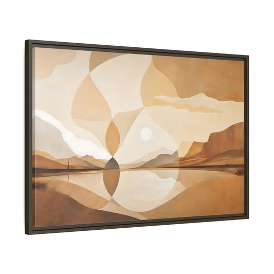 Main Mockup. Nature Desert Landscape Brown And Beige shown as stretched canvas wall art