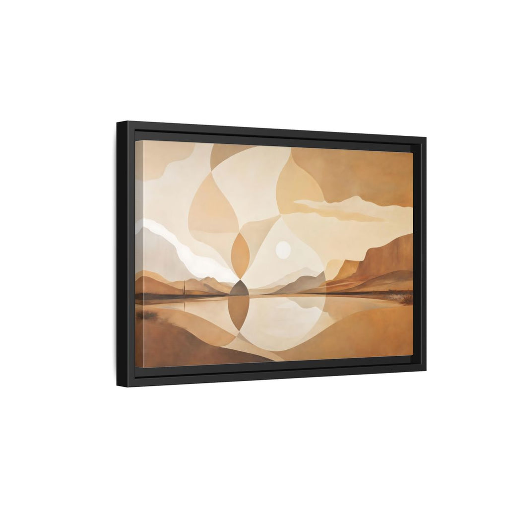 Side Mockup 6. Nature Desert Landscape Brown And Beige shown as stretched canvas wall art