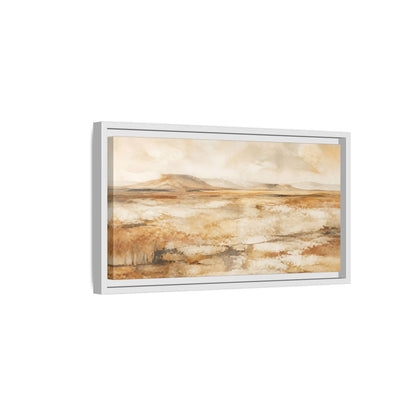Side Mockup 6. Nature Desert Landscape Brown And Beige Landscape shown as stretched canvas wall art