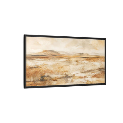 Side Mockup 5. Nature Desert Landscape Brown And Beige Landscape shown as stretched canvas wall art
