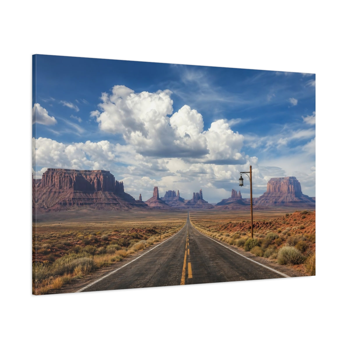 Side Mockup 1. Nature Desert Landscape Desert Landscape shown as stretched canvas wall art