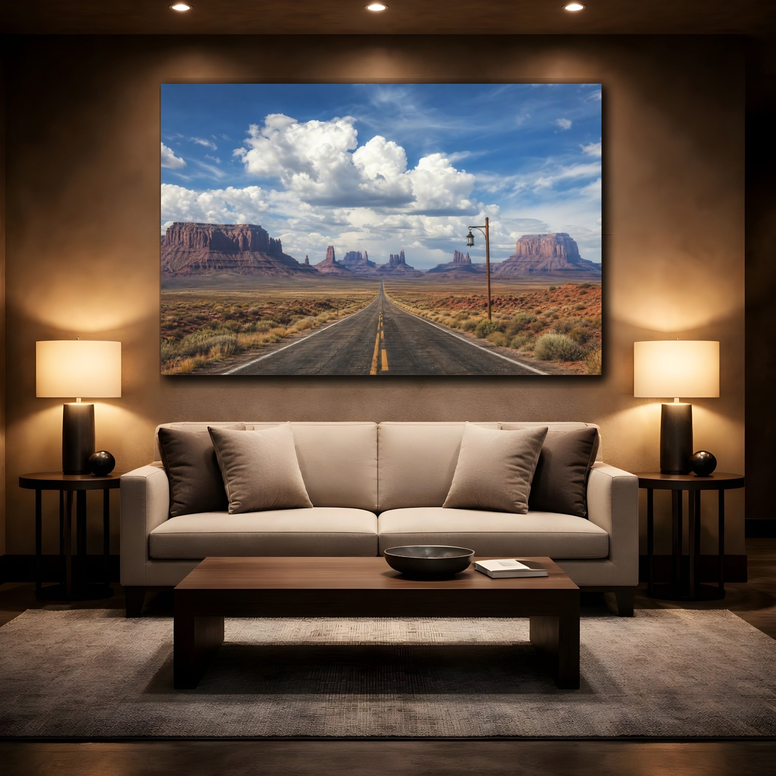 Mockup 2. Nature Desert Landscape Desert Landscape shown as stretched canvas wall art