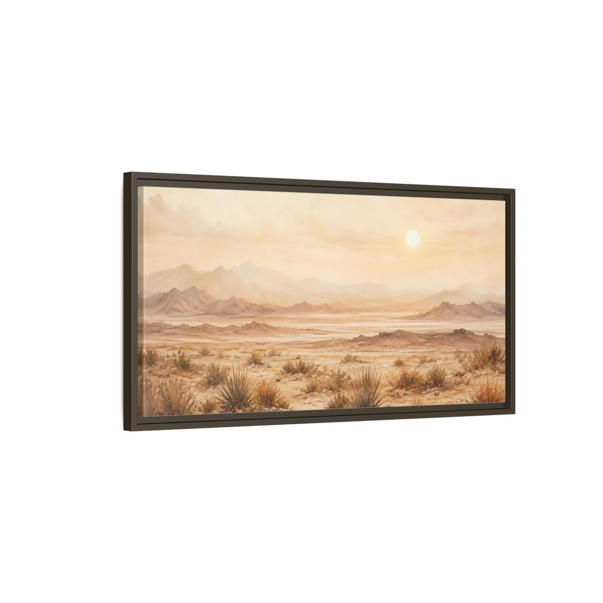 Main Mockup. Nature Desert Landscape Desert Sunset shown as stretched canvas wall art