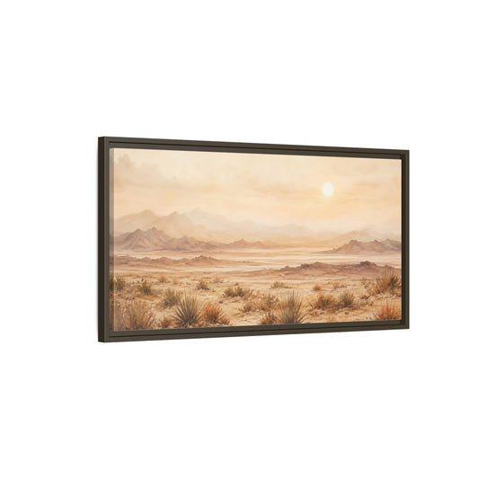 Main Mockup. Nature Desert Landscape Desert Sunset shown as stretched canvas wall art