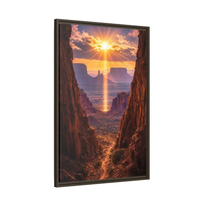 Main Mockup. Nature Desert Landscape Desert Sunset Canyon shown as stretched canvas wall art
