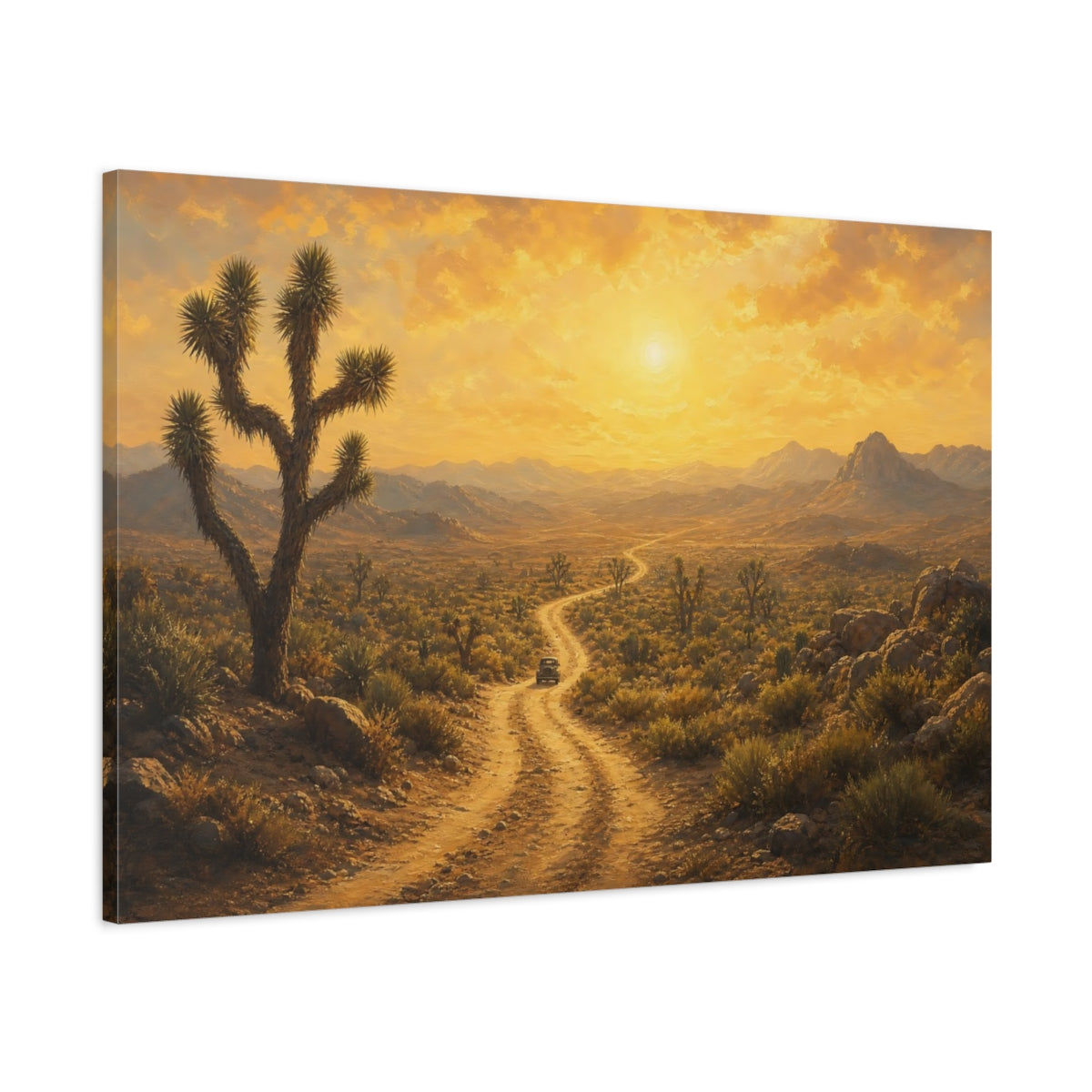 Main Mockup. Nature Desert Landscape Golden Desert shown as stretched canvas wall art