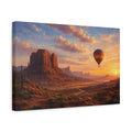 Side Mockup 4. Nature Desert Landscape Desert Hot Air Balloon shown as stretched canvas wall art
