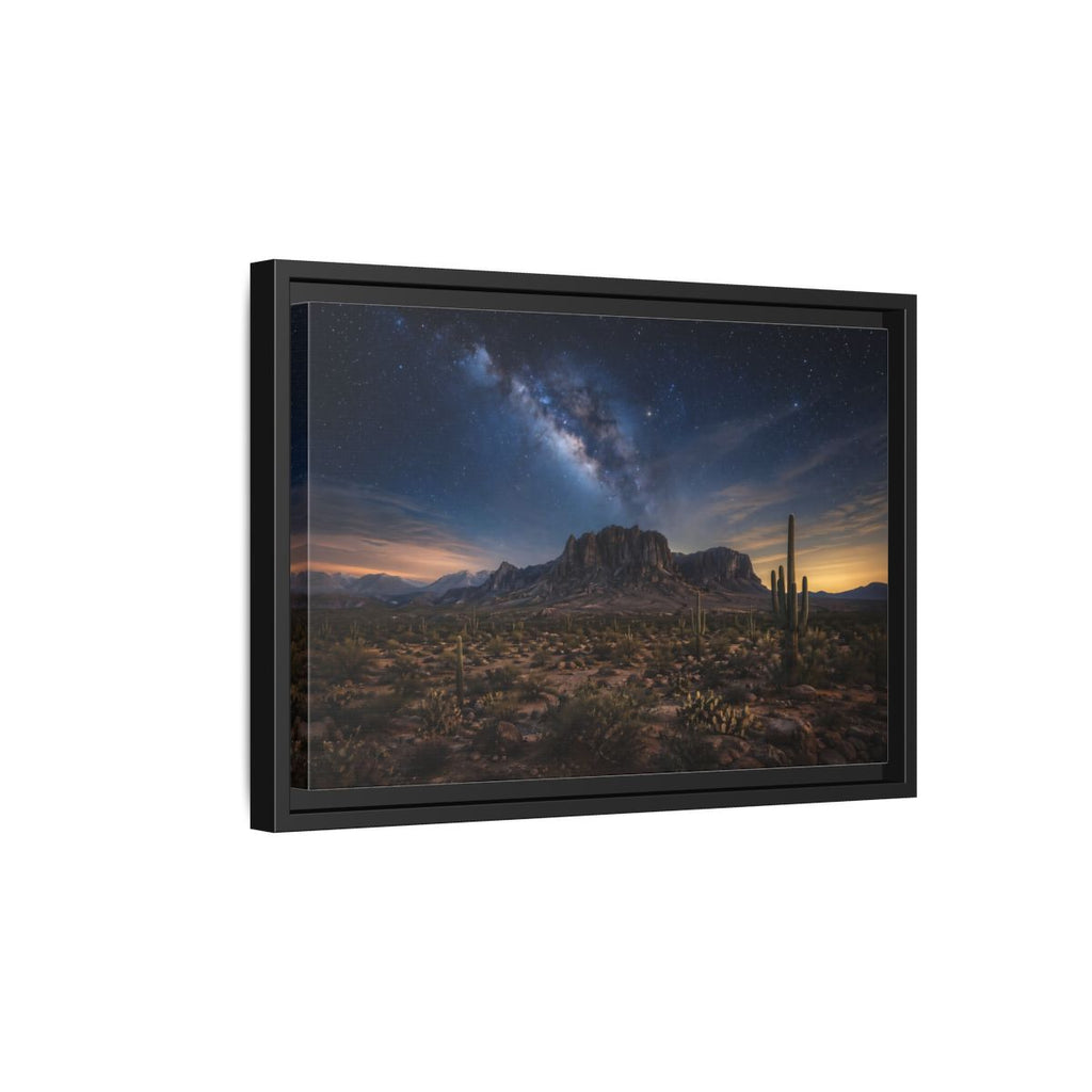 Side Mockup 6. Nature Desert Landscape Desert Night Sky shown as stretched canvas wall art