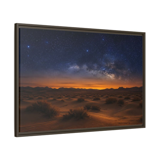 Main Mockup. Nature Desert Landscape Orange And Blue shown as stretched canvas wall art