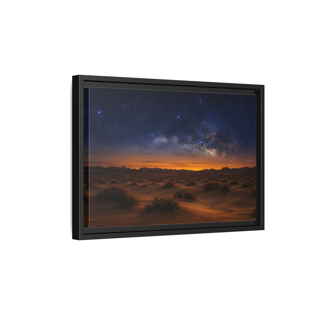 Side Mockup 6. Nature Desert Landscape Orange And Blue shown as stretched canvas wall art