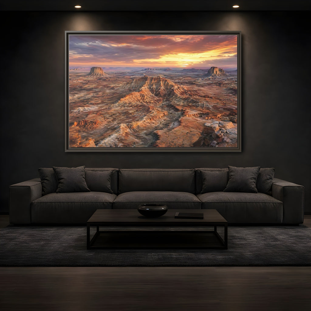 Mockup 3. Nature Desert Landscape Orange Brown Desert shown as stretched canvas wall art