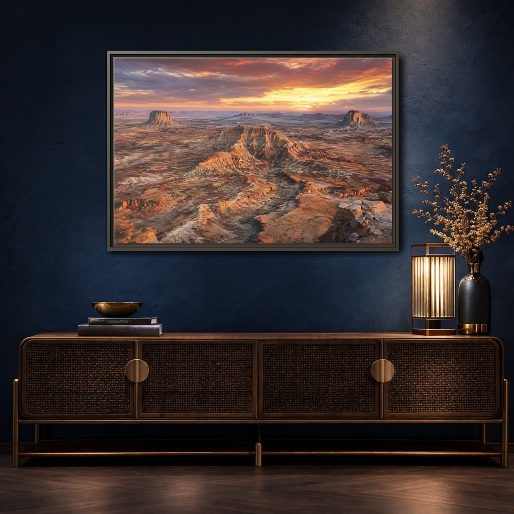 Mockup 4. Nature Desert Landscape Orange Brown Desert shown as stretched canvas wall art