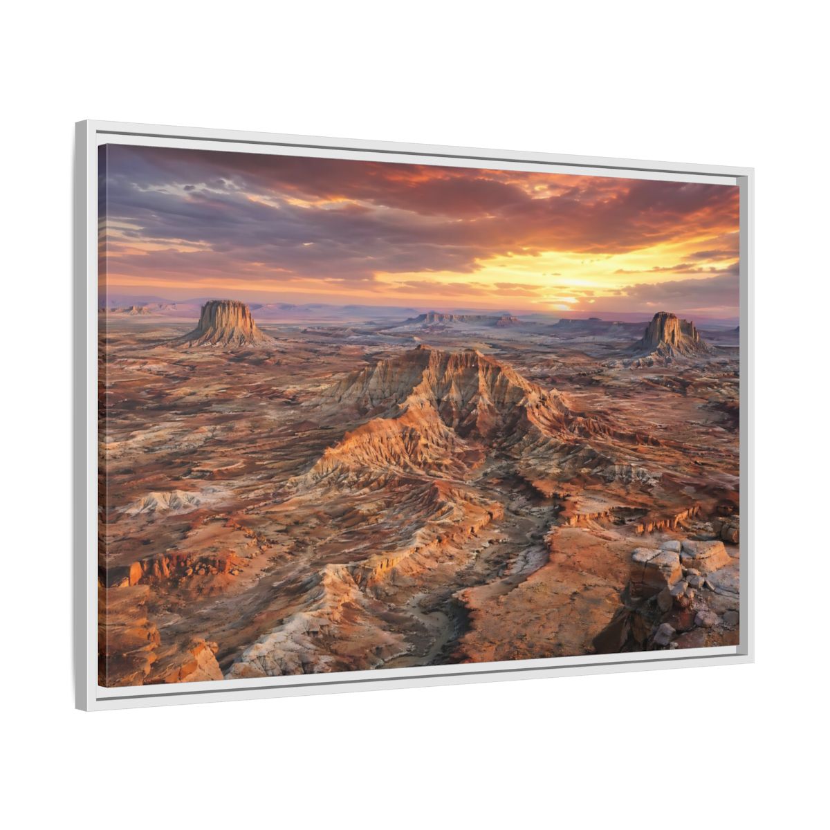 Side Mockup 9. Nature Desert Landscape Orange Brown Desert shown as stretched canvas wall art