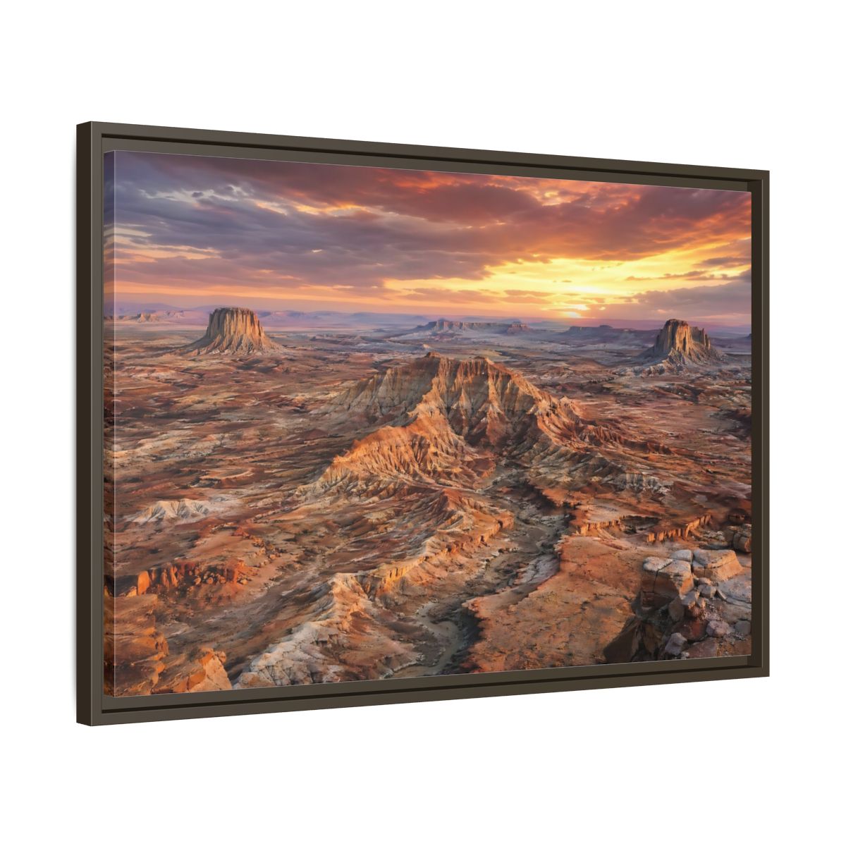 Side Mockup 11. Nature Desert Landscape Orange Brown Desert shown as stretched canvas wall art
