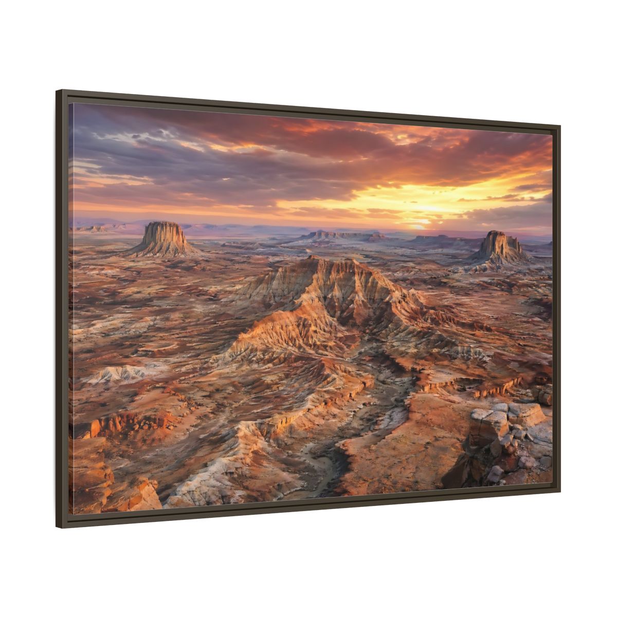 Side Mockup 8. Nature Desert Landscape Orange Brown Desert shown as stretched canvas wall art