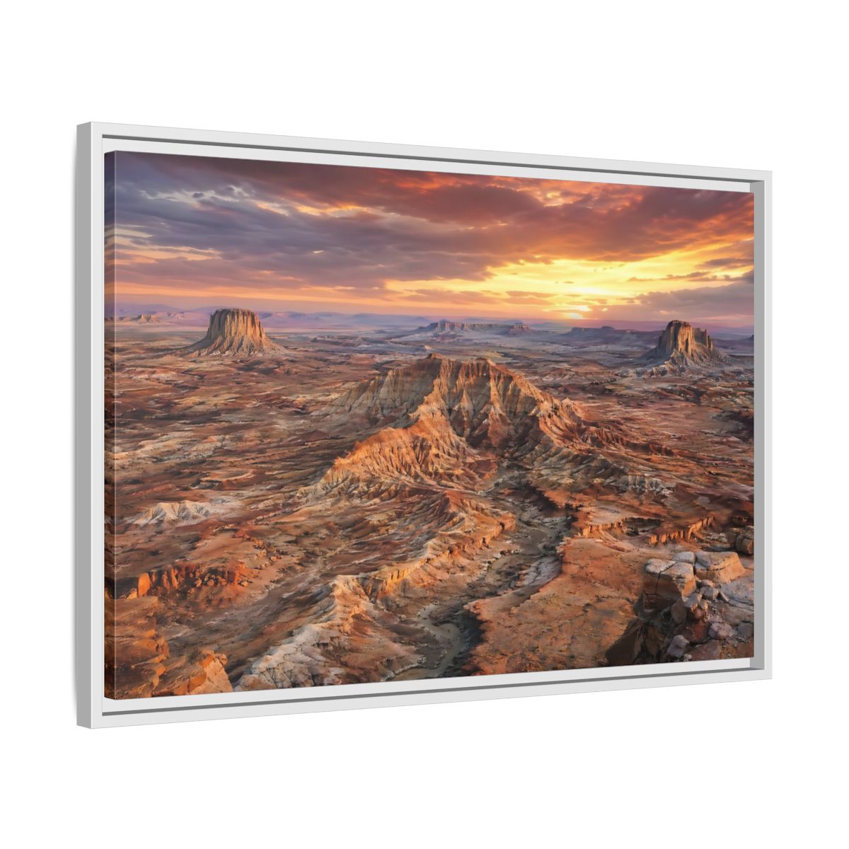 Side Mockup 10. Nature Desert Landscape Orange Brown Desert shown as stretched canvas wall art