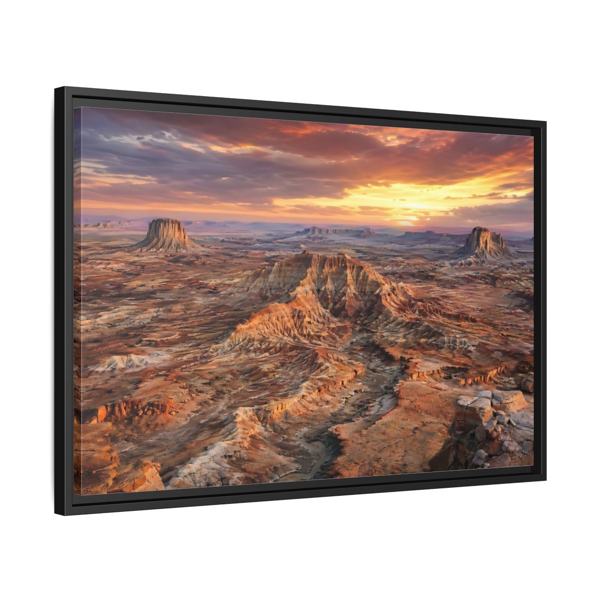 Side Mockup 14. Nature Desert Landscape Orange Brown Desert shown as stretched canvas wall art